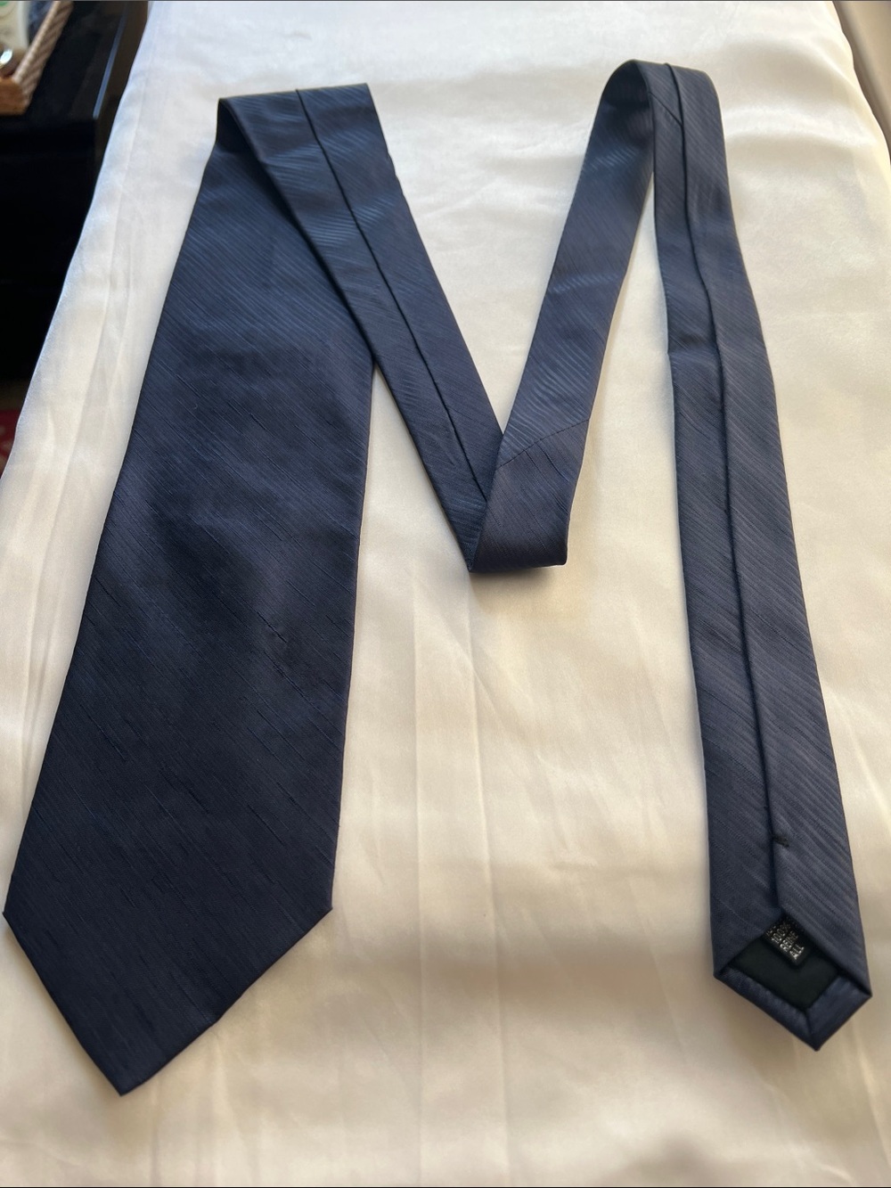 Men's Navy Solid 100% Silk Tie - Classic Professional Look Handmade in Italy